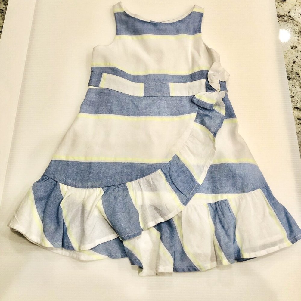 Janie and Jack Blue and White Striped Dress 2T